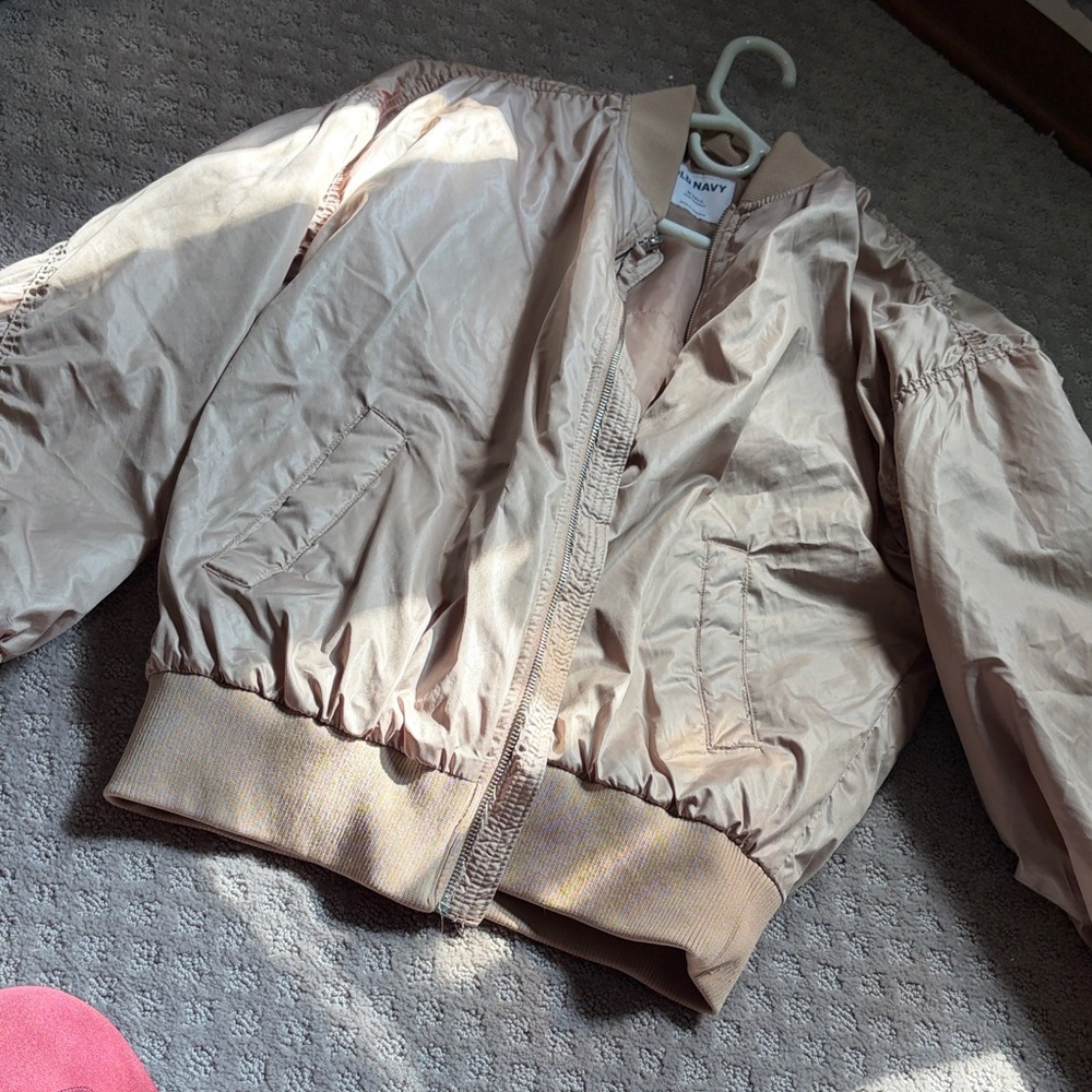 Old Navy Women's Beige Bomber Jacket